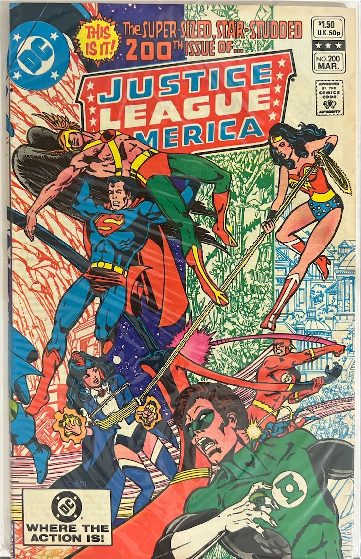 Justice League of America, #200, The Super-Sized, Star-Studded 200th Issue! (DC, 1982) - Direct Sales