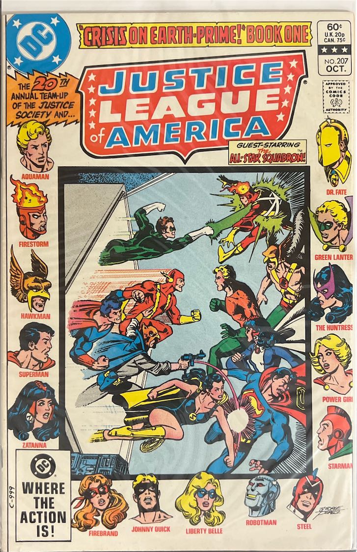 Justice League of America, #207, Crisis on Earth-Prime! Book One (DC, 1982) - Direct Sales