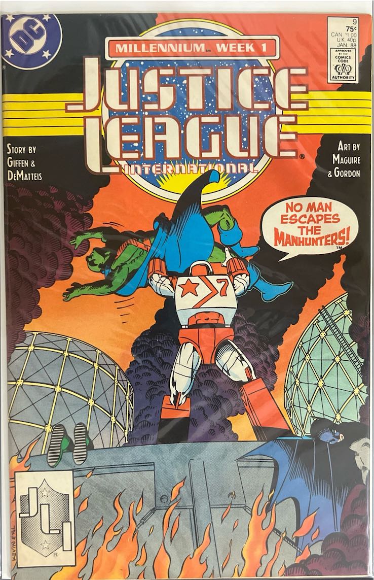 Justice League International, #009, Millennium Week 1 (DC Comics, 1988) - Newsstand Edition