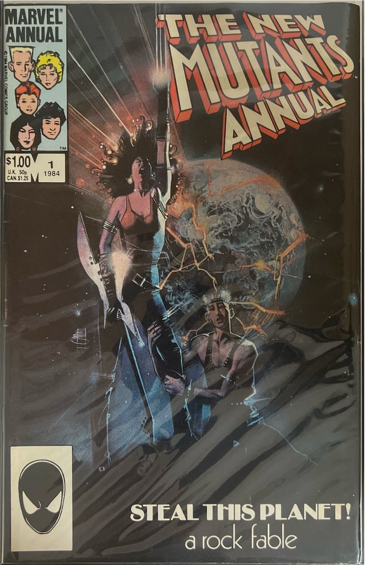 The New Mutants Annual, #001, Steal This Planet! A Rock Fable (Marvel, 1984) - Direct Edition