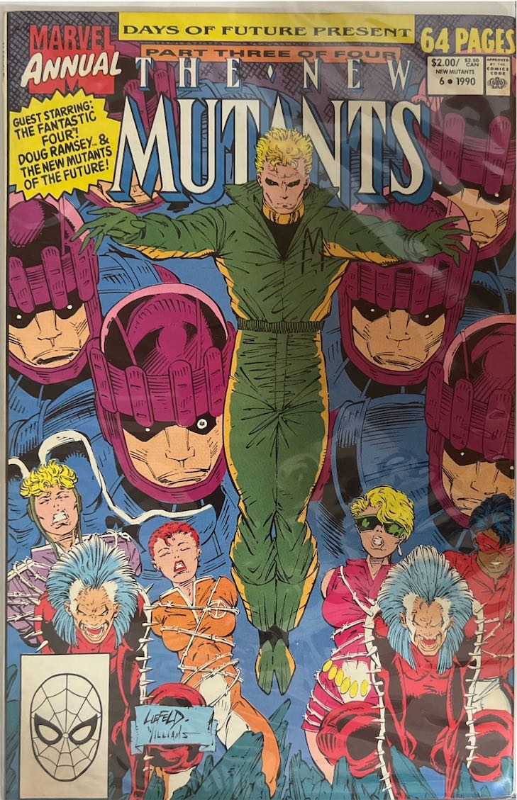 The New Mutants, Annual, 006, Days of Future Present Part Three of Four (Marvel, 1990) - Direct Sales