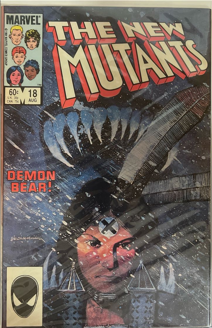 The New Mutants, #018, Demon Bear! (Marvel, 1984) - Direct Sales