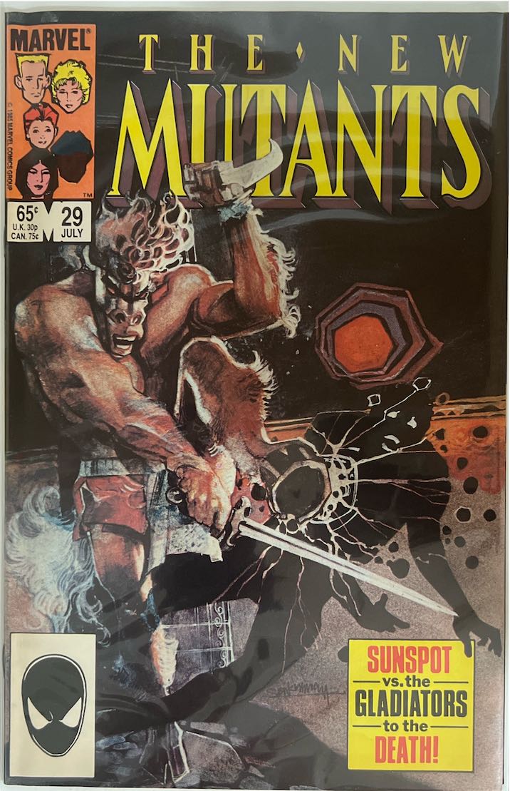 The New Mutants, #029, Sunspot vs. the Gladiators to the Death! (Marvel, 1985) - Direct Sales