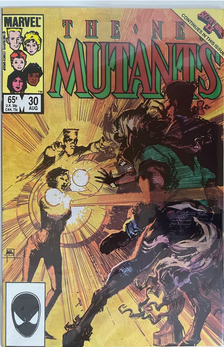 The New Mutants, #030, Continues in This Issue (Marvel, 1985) - Direct Sales