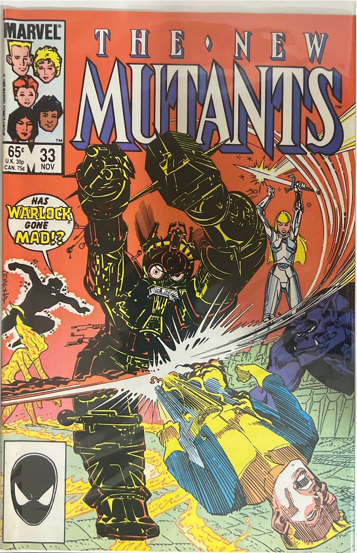 The New Mutants, #033, "Has Warlock Gone Mad!?" (Marvel, 1985) - Direct Edition