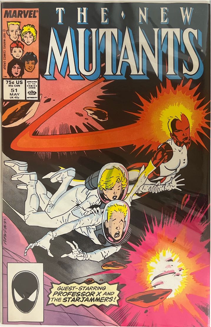 The New Mutants, #051, Guest-Starring Professor X and the Starjammers (Marvel, 1987) - Direct Sales Edition