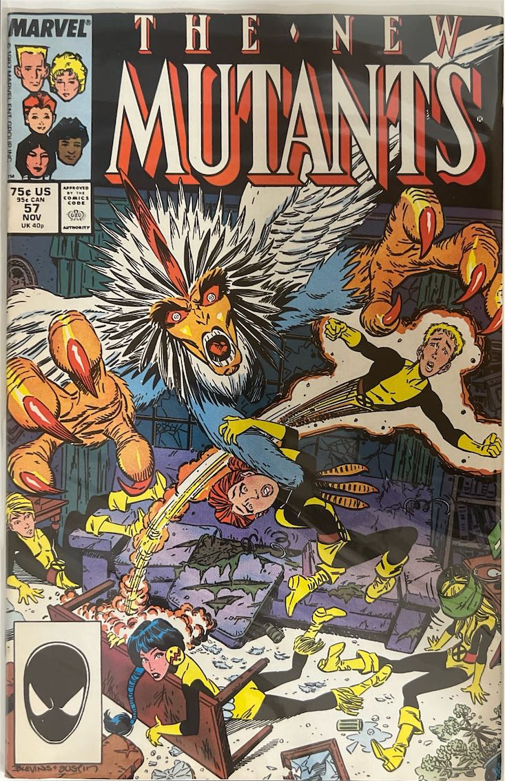 The New Mutants, #057, "Bird-Brain!" (Marvel, 1987) - Direct Sales