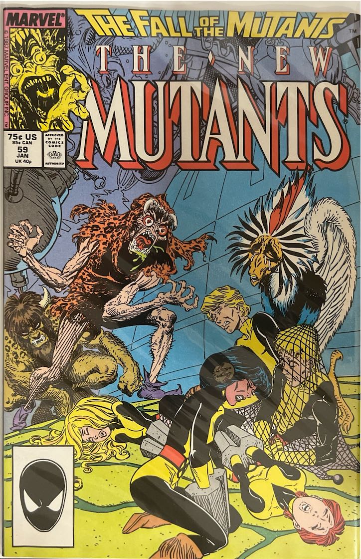 The New Mutants, #059, The Fall of the Mutants (Marvel, 1988) - Direct Edition
