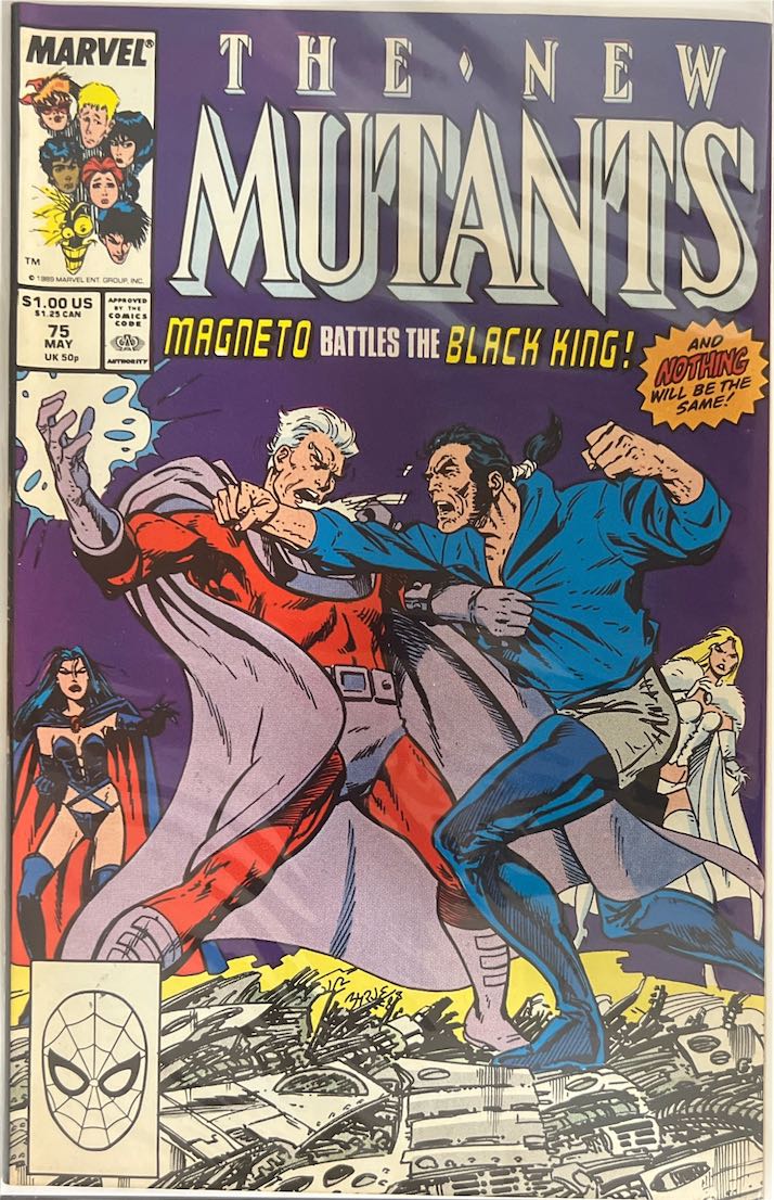 The New Mutants, #075, Magneto Battles the Black King! (Marvel, 1989) - Direct Edition