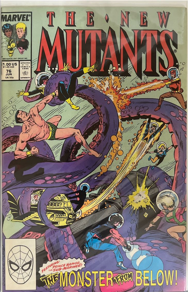 The New Mutants, #076, The Monster from Below! (Marvel, 1989) - Direct Edition