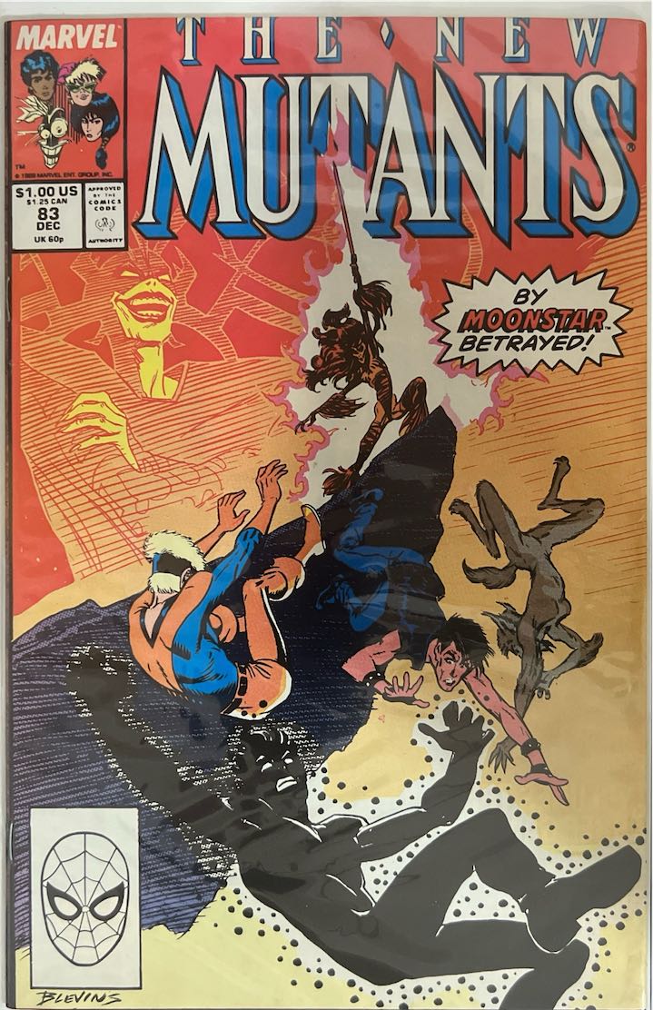 The New Mutants, #083, By Moonstar Betrayed! (Marvel, 1989) - Direct Sales