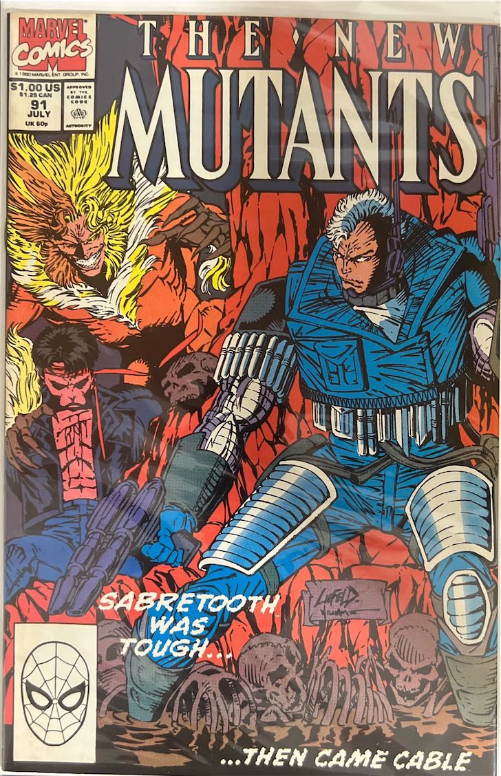 The New Mutants, #091, Sabretooth Was Tough...Then Came Cable (Marvel, 1990) - Direct Sales