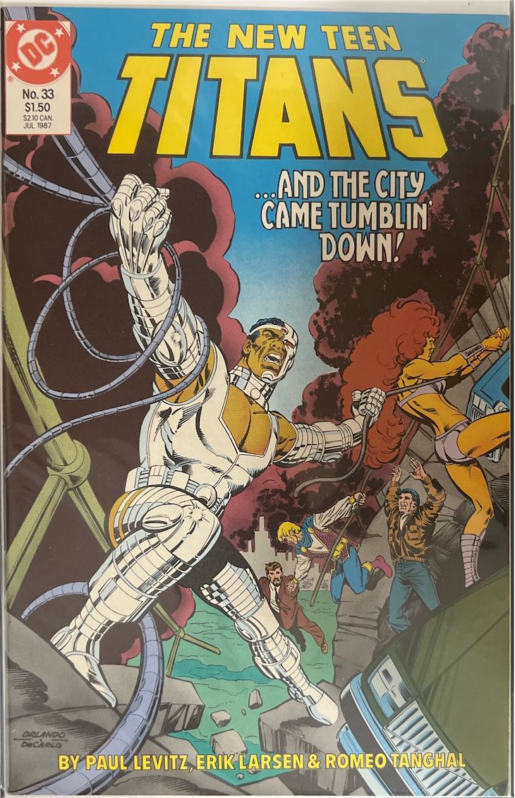 The New Teen Titans, #033, ...And the City Came Tumblin' Down! (DC Comics, 1987) - Direct Sales Edition