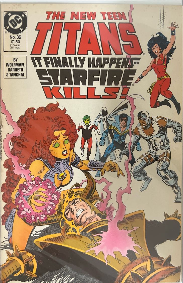 The New Teen Titans, #036, It Finally Happens - Starfire Kills! (DC, 1987) - Direct Sales