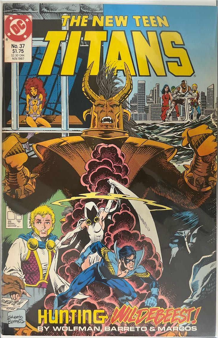 The New Teen Titans, #037, Hunting Wildebeest! (DC Comics, 1987) - Direct Sales