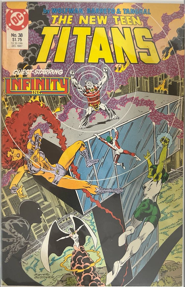 The New Teen Titans, #038, Guest Starring Infinity Inc. (DC Comics, 1987) - Direct Sales