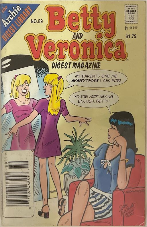 Betty and Veronica Digest Magazine, #089 (Archie, Unknown Year) - Direct Sales Edition