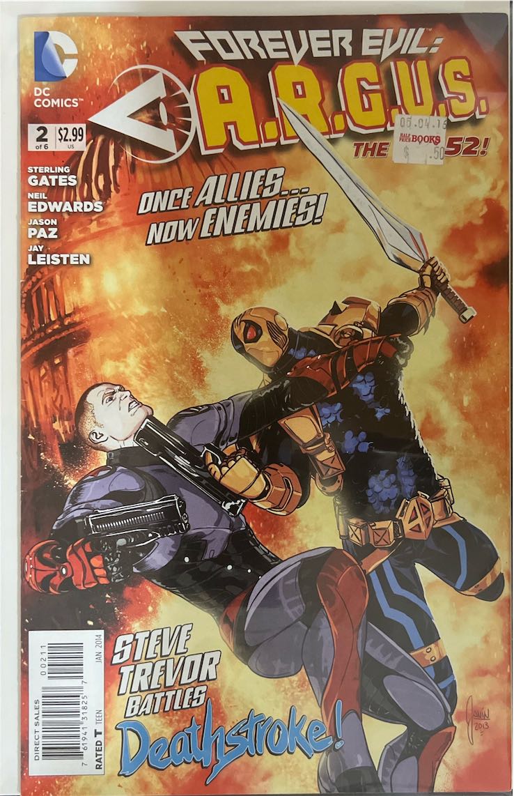 Forever Evil: A.R.G.U.S., #002, Steve Trevor Battles Deathstroke (DC Comics, 2014) - Direct Sales