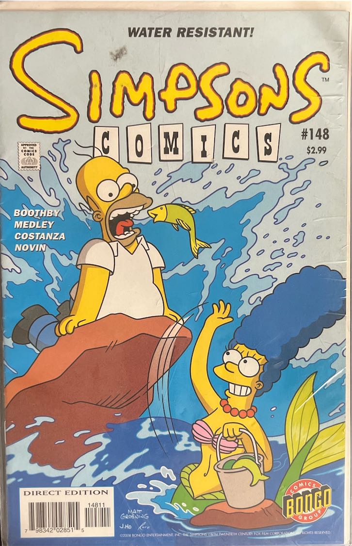 The Simpsons Comics, #148, Water Resistant! (Bongo, 2009) - Direct Edition