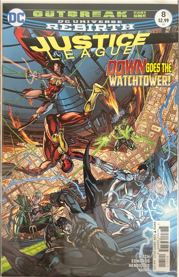 Justice League, #008, OUTBREAK - Part One (DC, 2017) - Direct Sales